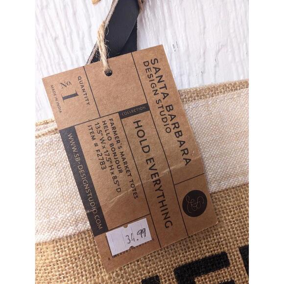 NWT Santa Barbara Design Studio Hello Hola Bonjour Ciao Market Canvas Tote Bag - Picture 3 of 7